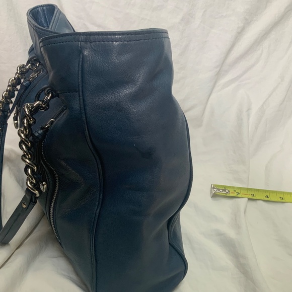 Blue Leather B.Makowsky Leather Shoulder Bag/Tote - Picture 7 of 10